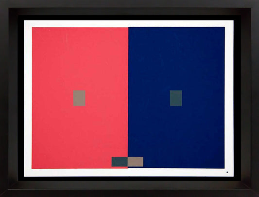 Josef ALBERS Original SILKSCREEN 1963 [VII-4b] Red/Blue w/Custom Frame