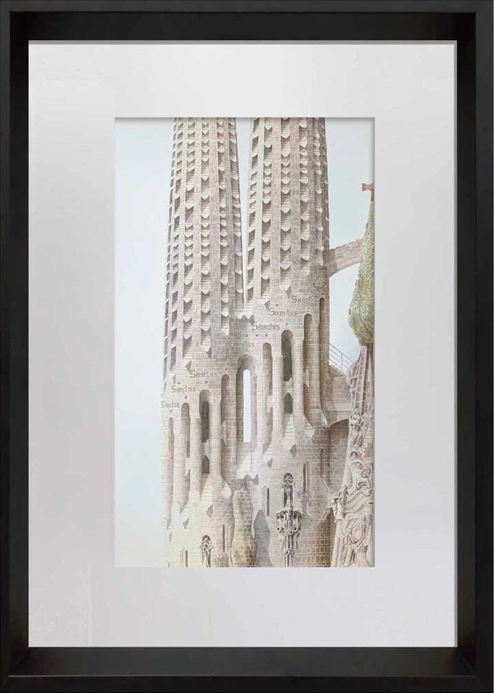 Antoni GAUDI lithograph LIMITED Ed. "La Sagrada Familia" w/Custom FRAMED