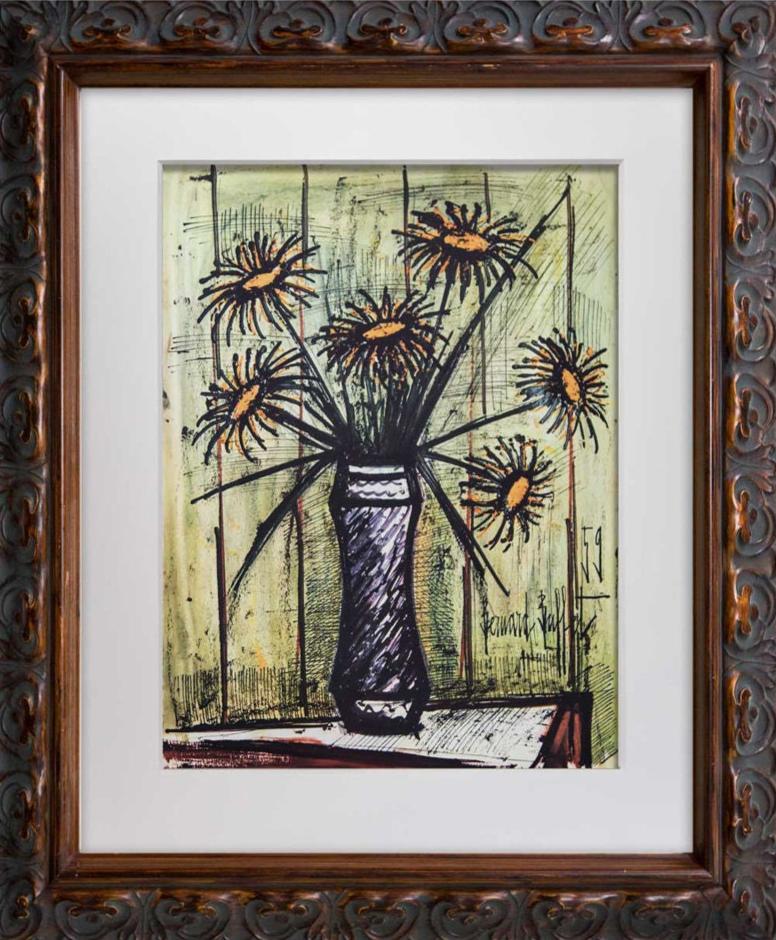 Bernard Buffet Limited Edition Lithograph Sunflowers *Sign