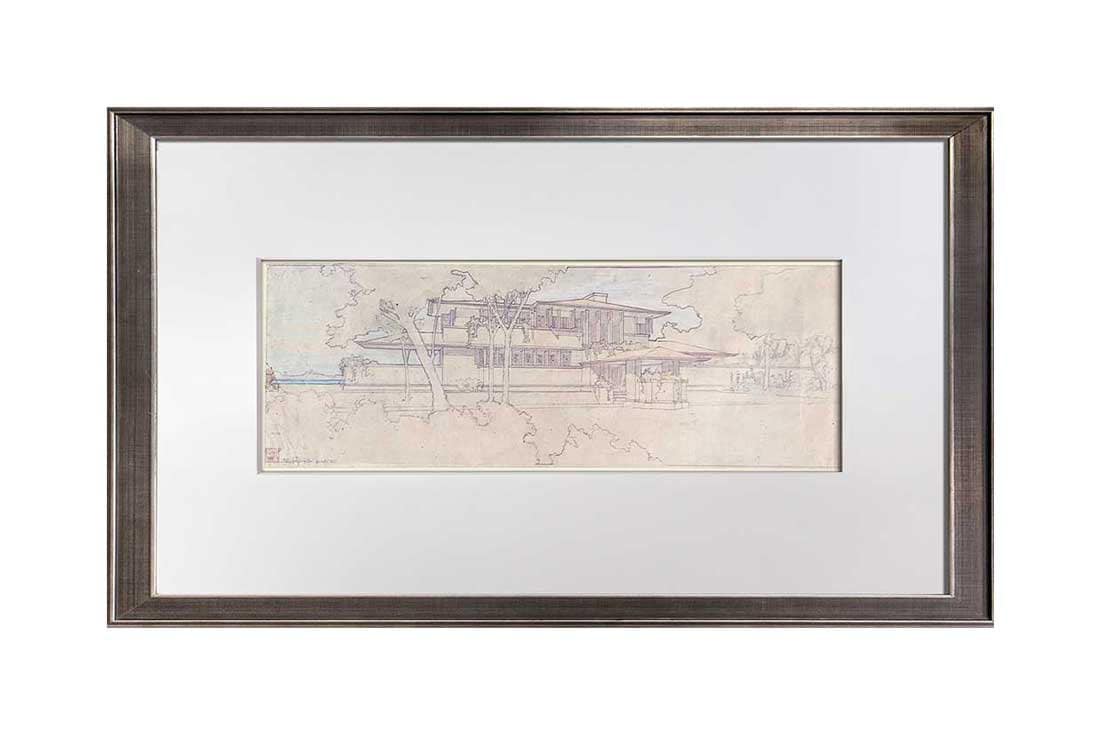 Frank Lloyd WRIGHT Lithograph #’ed LIMITED Ed. "EE Boynton House, NY +FRAMING