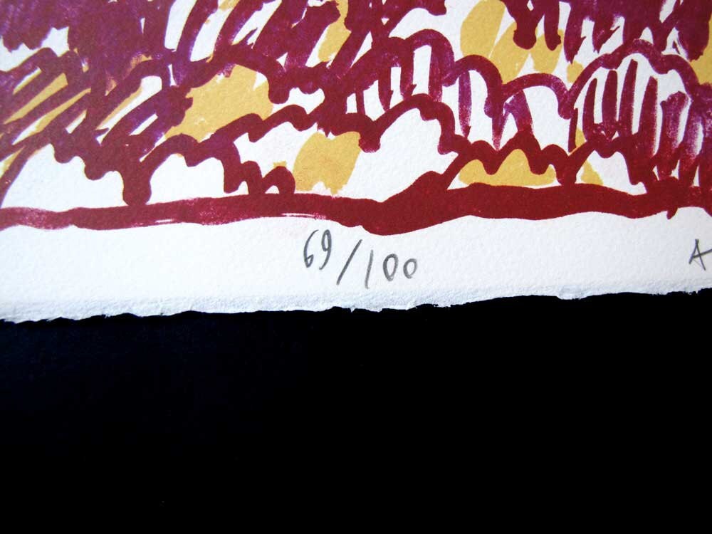 Pierre Alechinsky Original Lithograph in Color Hand Signed & Numbered L/E "Galactic Flying Objects" 1978