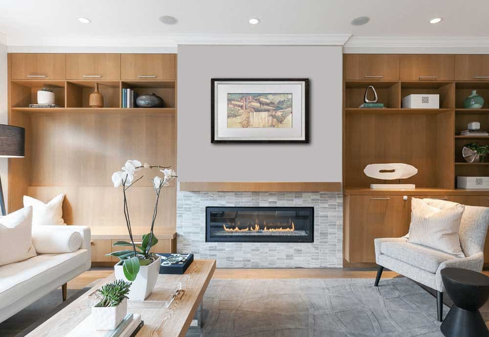 Frank Lloyd WRIGHT Lithograph "FALLING WATER" Limited Edition +Custom FRAME