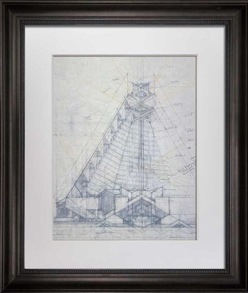 Frank Lloyd WRIGHT Lithograph LTD Ed. "Steel Cathedral.. Guthrie"