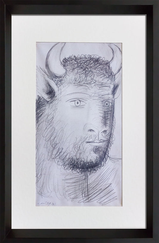 Pablo PICASSO Lithograph GUERNICA Preparatory Bull Study Ltd Ed w/FRAME