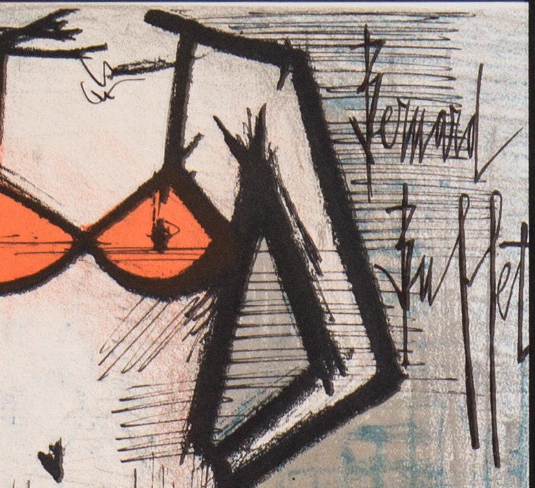 Bernard Buffet Original Lithograph | On the Beach (Signed)