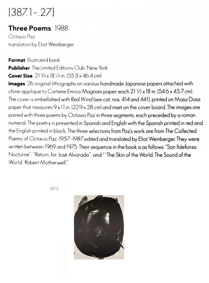 Robert MOTHERWELL (1915-1991) Lithograph | Limited Edition | ORIGINAL Lithograph | Cat. Ref. b387.6 | Gallery Frame