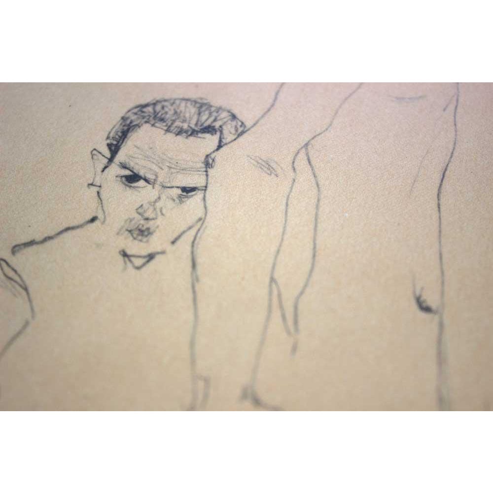 Egon SCHIELE Lithograph "...Nude Model before a Mirror" SIGNED 1910 w/Frame