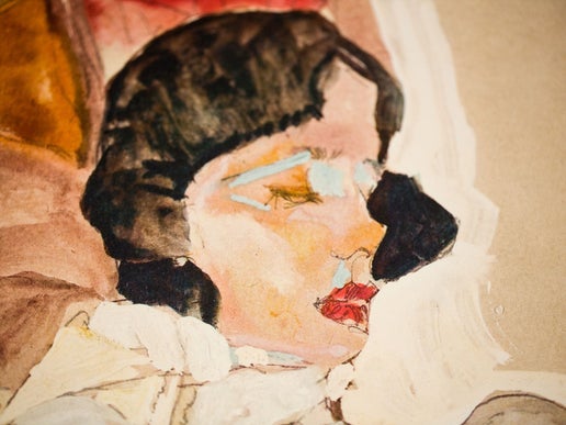 Egon Schiele Lithograph "Reclining Semi Nude"