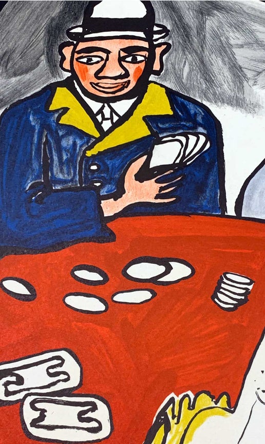 Alexander Calder Original Double Color Lithograph Ltd EDITION '75 w/FRAME Included