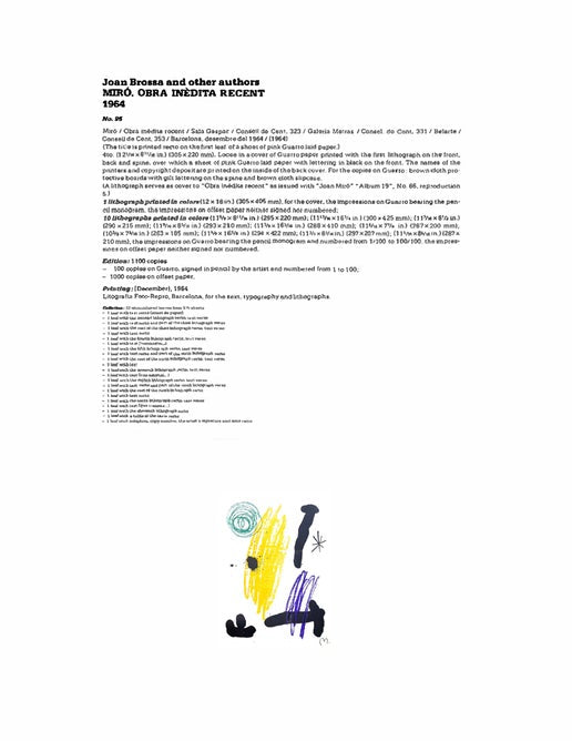 Hand Signed Original Joan Miro Lithograph in Color