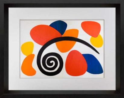 Alexander Calder Original Color Lithograph LIMITED Ed. | 1968 | Frame Included