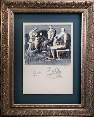 Henry Moore Limited Edition Lithograph - Seated Figures, 1958