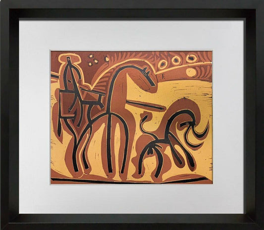 Pablo Picasso LINOGRAVURE Limited Edition "Picador et Taureau" +Custom FRAMING