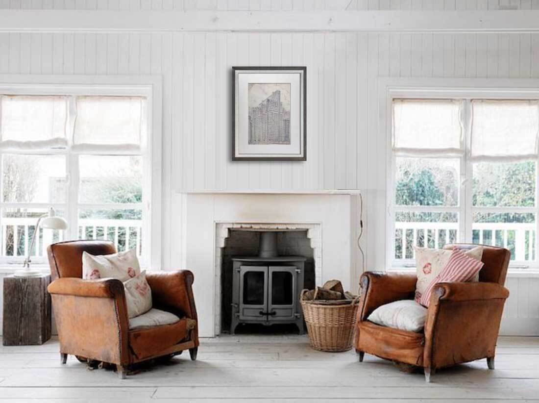 Frank Lloyd WRIGHT Lithograph LIMITED Edition "National Life Insurance Bldg" IL