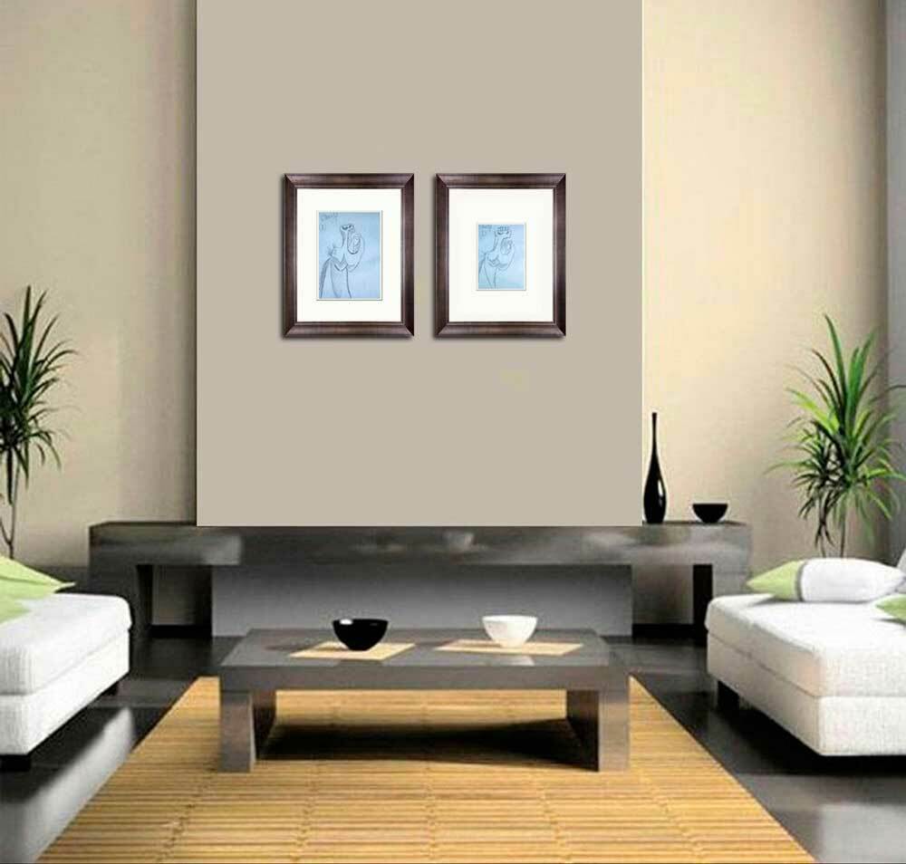 Pablo Picasso Guernica Horse Lithographs Limited Edition Set of 2 Custom Framed