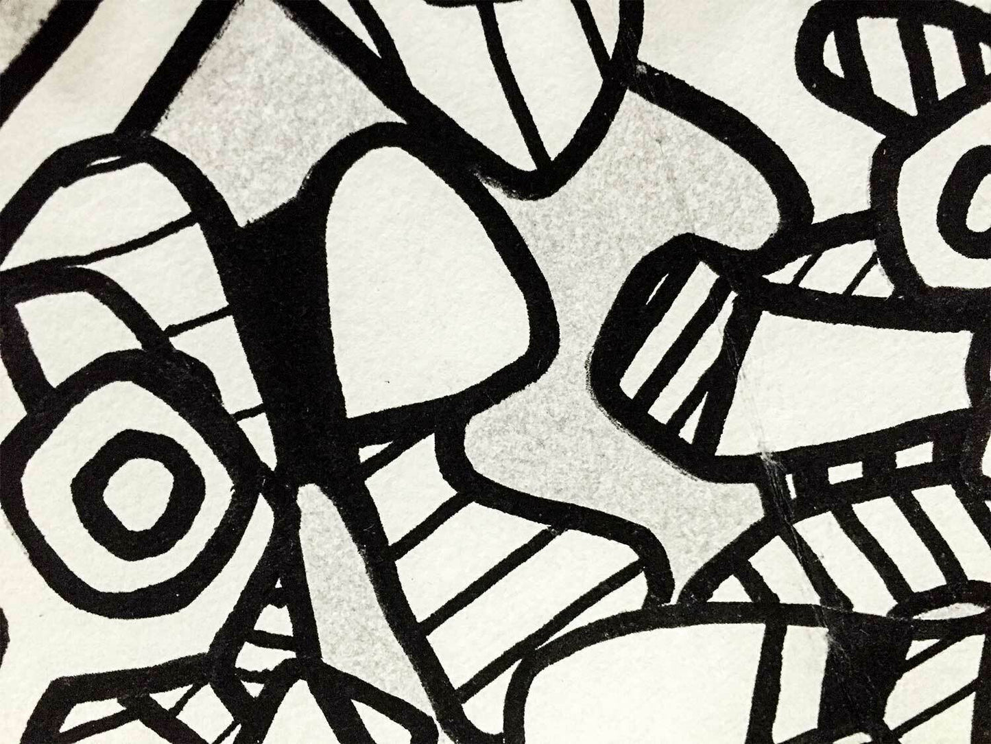 Jean Dubuffet LITHOGRAPH Double ~ Limited EDITION - Vacuum Forms w/Frame
