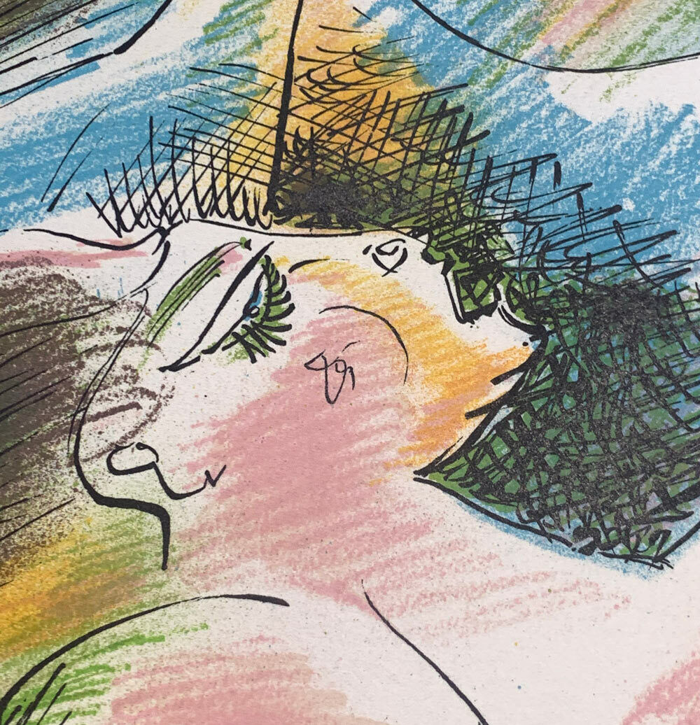 Andre MASSON Lithograph HAND SIGNED Limited no. 108 ORIGINAL w/Archival Frame