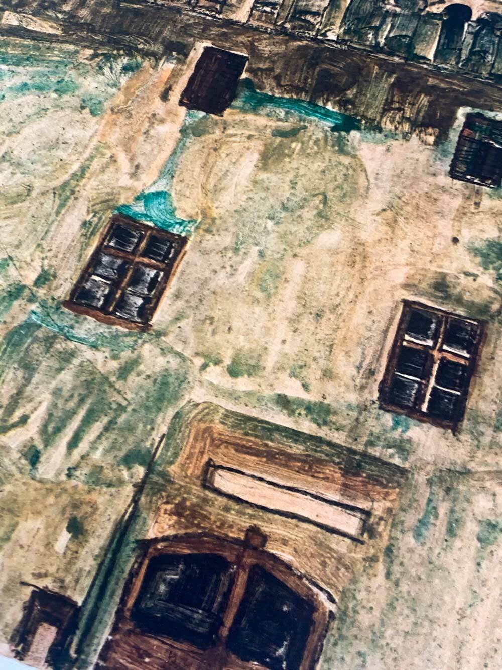 Egon Schiele Lithograph #‘ed Ltd. Ed. “ Krumau Town-Hall”