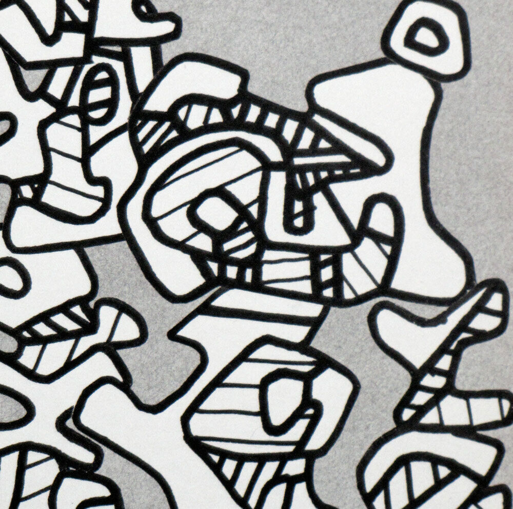 Jean Dubuffet LITHOGRAPH Limited EDITION - 1973 Abstract Forms w/Custom Frame