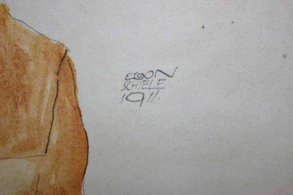 Egon SCHIELE Lithograph “Girl in Yellow Dress” Sign #‘ed LIMITED w/FRAME