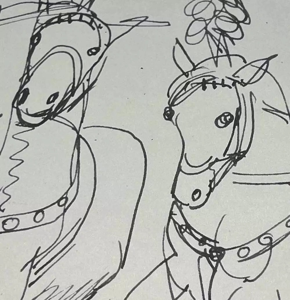 2 Henry MOORE Lithographs Limited EDITION (Horses) 2 pc. +FRAME