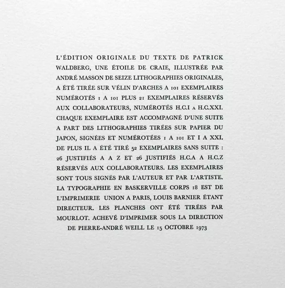 Andre MASSON Lithograph LIMITED Ed 55/100 ARCHES +Cat. Ref. C97 +Custom FRAMING