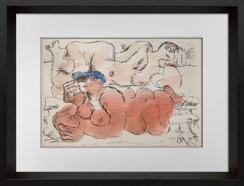 Le CORBUSIER Color LITHOGRAPH Limited Edition Pochoir "Femmes Couchées"