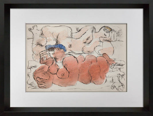 Le CORBUSIER Color LITHOGRAPH Limited Edition Pochoir "Femmes Couchées"