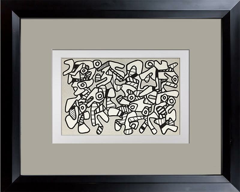 Jean Dubuffet LITHOGRAPH Double ~ Limited EDITION - Vacuum Forms w/Frame