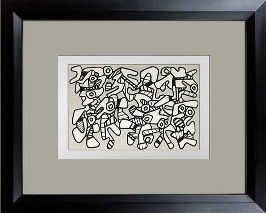 Jean Dubuffet LITHOGRAPH Double ~ Limited EDITION - Vacuum Forms w/Frame