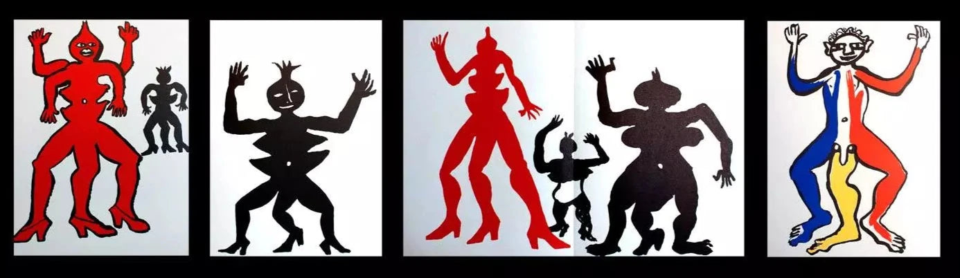 4 Alexander CALDER Original COLOR Lithograph 140x38cm +Custom Archival FRAMING