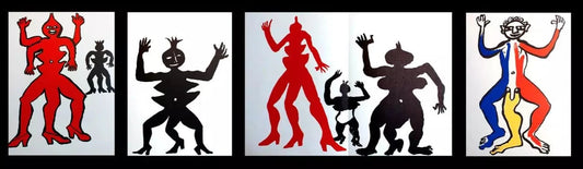 4 Alexander CALDER Original COLOR Lithograph 140x38cm +Custom Archival FRAMING