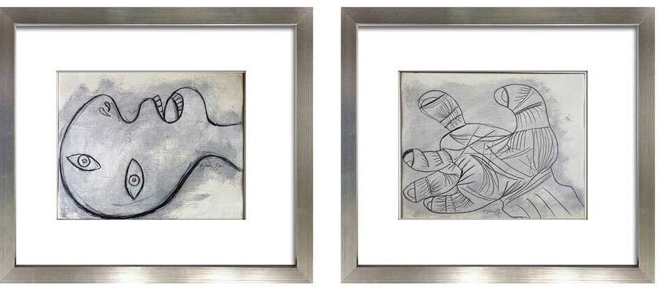 Pablo Picasso Guernica Preparatory Hand & Head Lithographs Limited Edition Set of 2