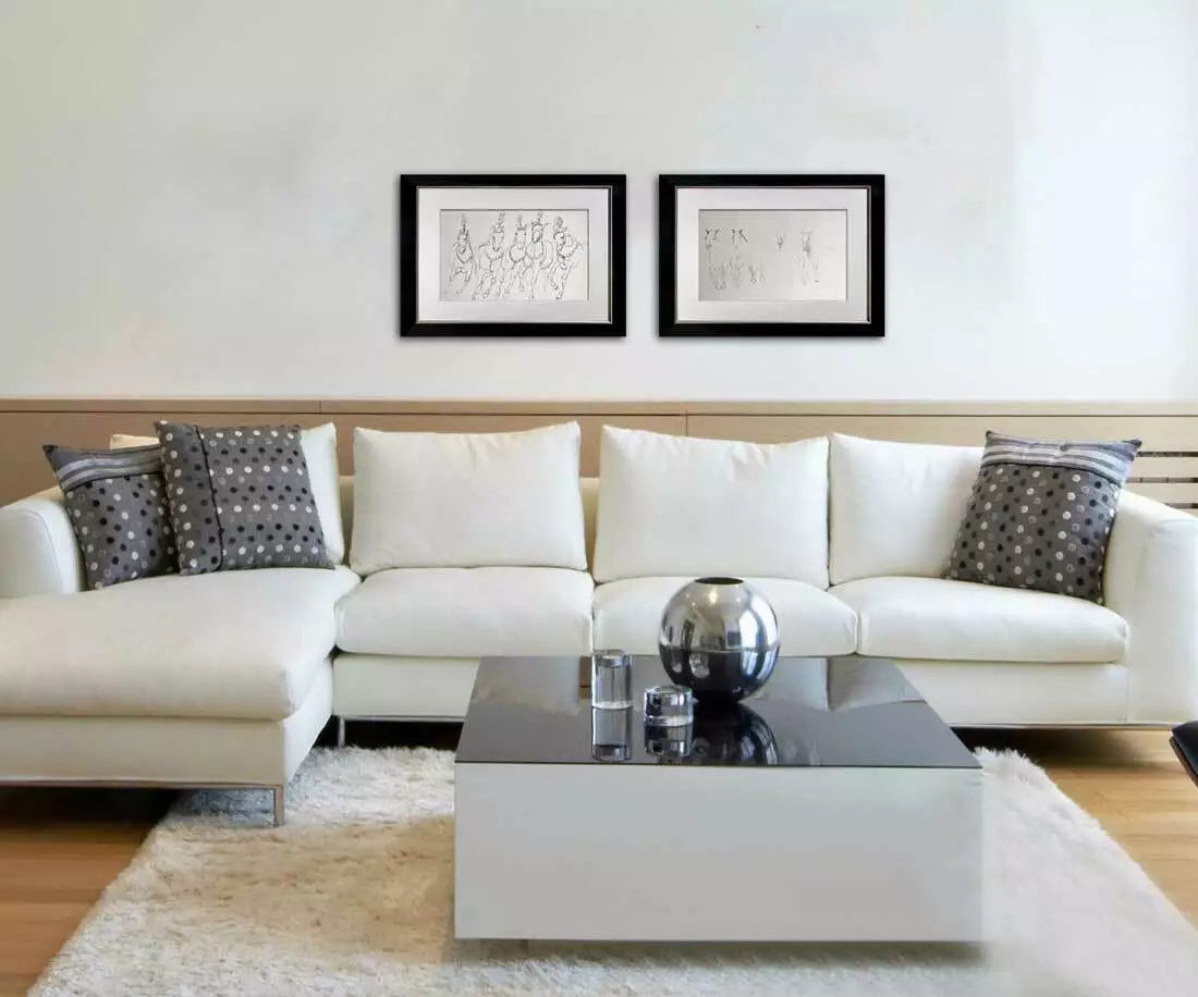 2 Henry MOORE Lithographs Limited EDITION (Horses) 2 pc. +FRAME