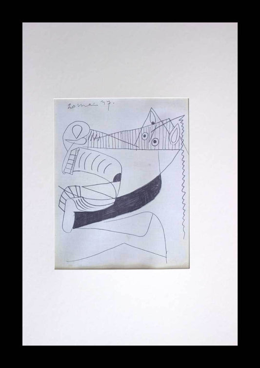 P. PICASSO Guernica Horse Numb. Limited Ed 89/199 EMBOSSed 61x40cm +Custom FRAME