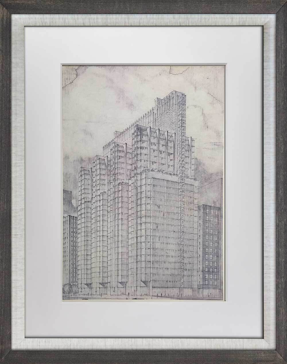 Frank Lloyd WRIGHT Lithograph LIMITED Edition "National Life Insurance Bldg" IL