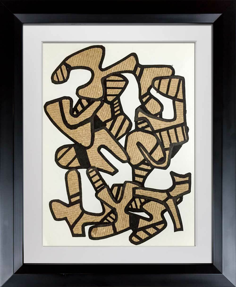 Jean Dubuffet LITHOGRAPH Limited EDITION Velin Paper Vacuum Form - w/Frame