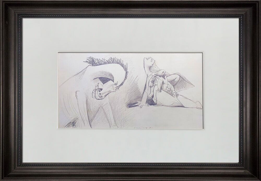 Pablo PICASSO Lithograph GUERNICA Preparatory Study Ltd Ed w/Custom FRAME