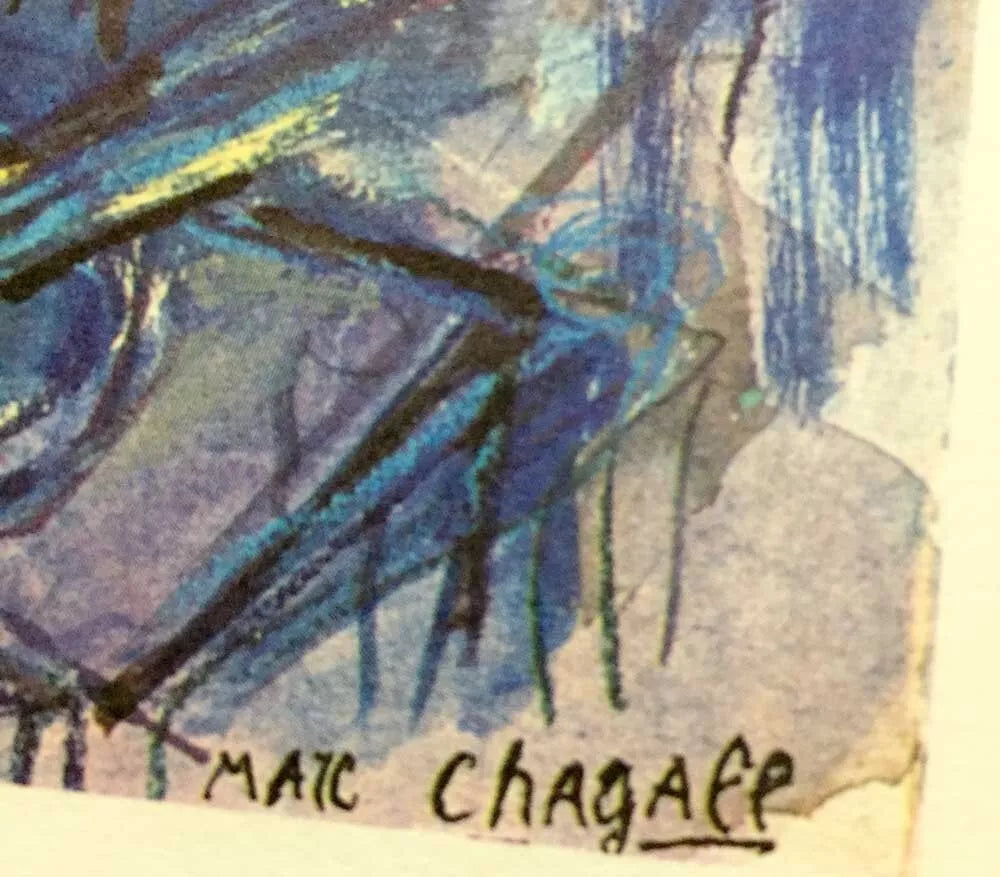 Marc CHAGALL Color Lithograph LIMITED Ed. "... jacob avec l'ange" Sign w/FRAME