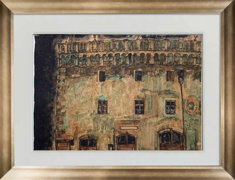 Egon Schiele Lithograph #‘ed Ltd. Ed. “ Krumau Town-Hall”