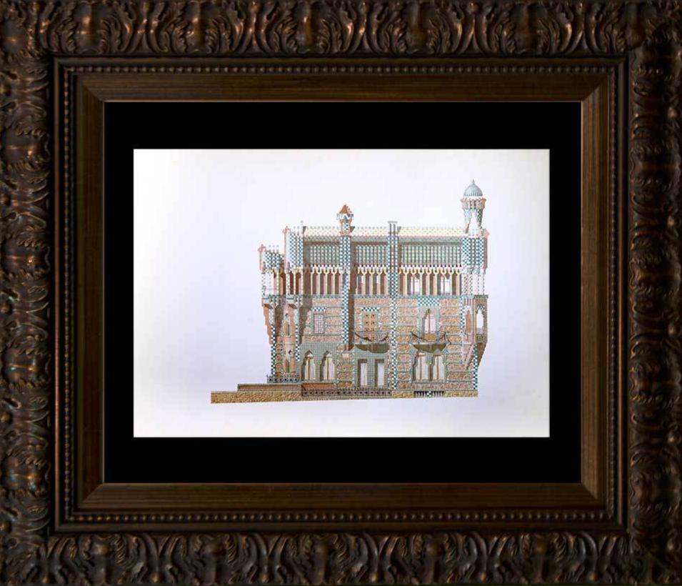 Antoni Gaudi Lithograph "Casa Vicens"