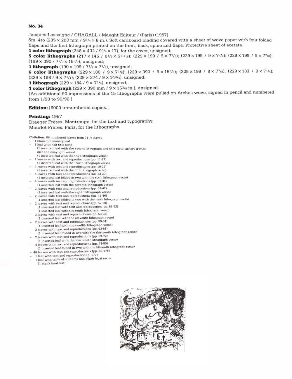 Marc Chagall Lithograph "Le Village" 1957