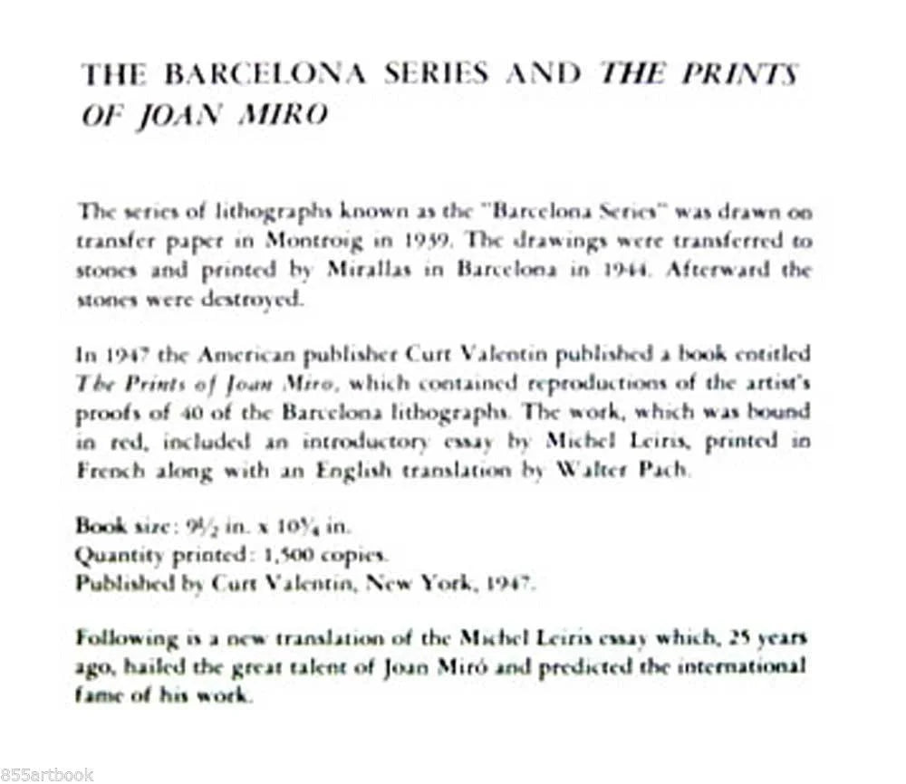 Joan Miro Original Lithograph, 1947