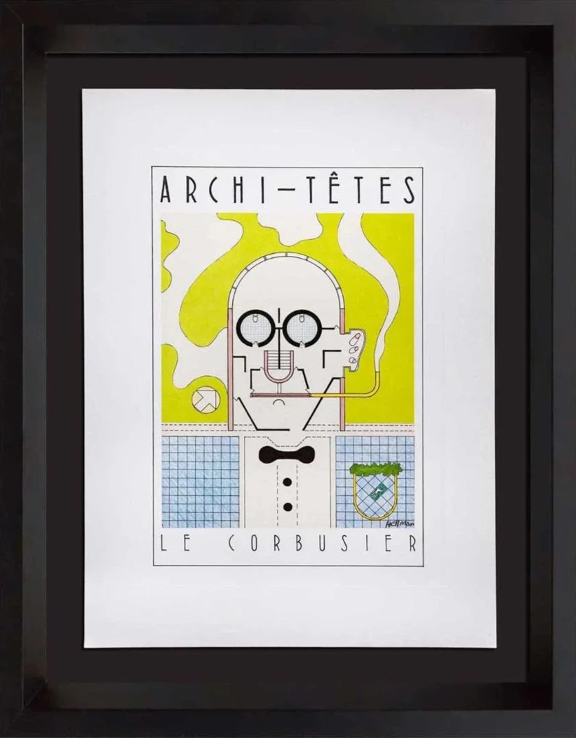 Le Corbusier Original Lithograph by Hellman Signed