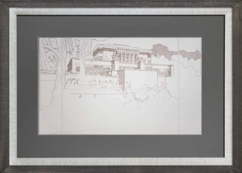 Frank Lloyd WRIGHT Lithograph #’ed LIMITED ~ Thomas Hardy, WI House Perspective