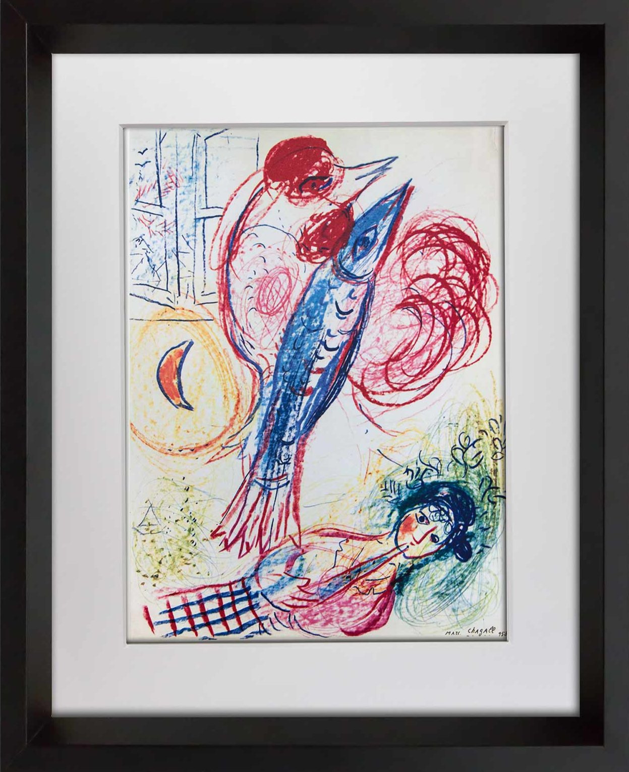 Marc Chagall Limited Edition Color Lithograph, 1958