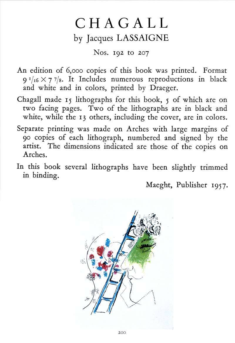 Marc Chagall Original Lithograph "The Ladder"