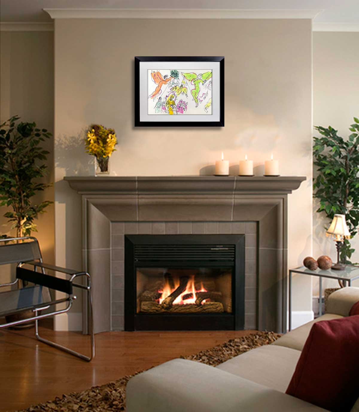 Marc Chagall Original Lithograph Sketch for Mozart 1965