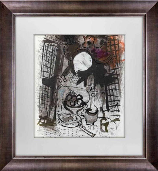 Marc Chagall Original Lithograph "Brown Still Life" Limited Edition