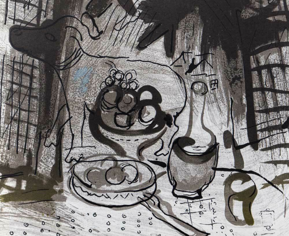 Marc Chagall Original Lithograph "Brown Still Life" Limited Edition